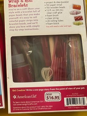 2 for 1)American Girl Cat Mini Clip Kit with Purple/Pink Outfit & Wrap Bracelets
